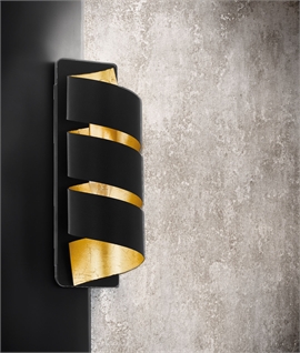 Spiral Design Wall Light Lined in Gold Finish