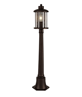 Antique Bronze & Clear Glass Lamppost - 1 Metre