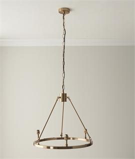 Brushed Aged Brass Chandelier - 3 or 6 Light