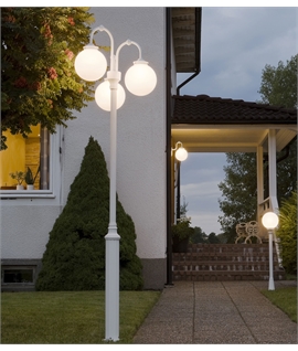 Classical Outdoor Lamppost with Triple Opal Globe Shades