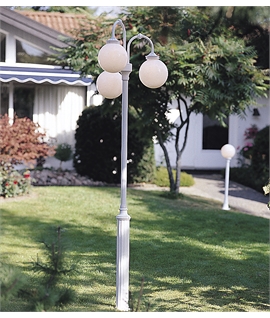 Classical Outdoor Lamppost with Triple Opal Globe Shades