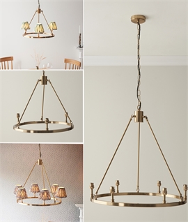 Brushed Aged Brass Chandelier - 3 or 6 Light