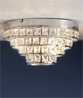 Sparkly 4 Light Flush Ceiling Fitting - Chrome & Crystal