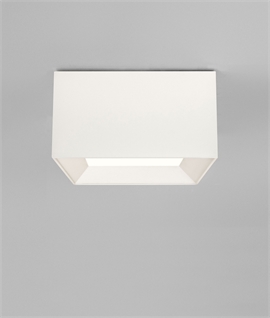 Box Fabric Square Flush Ceiling Light in white - 40cm
