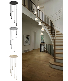 Cluster Pendant with 6 or 9 Flexes - Choice of Shade - 2.5m Drop