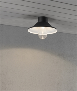 LED Exterior Station-Style Black Ceiling Light - IP44