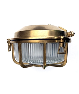 Solid Brass Porthole Bulkhead Light 