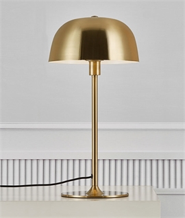 Art Deco Brass Mushroom Dome Table Lamp Height 48cm