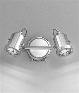 Industrial Style Adjustable Double Lamp Chrome Spot Light