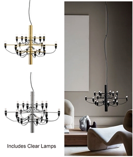 Flos 2097 18 Modern 18-Arm Chandelier - Timeless Elegance with Clear Lamps