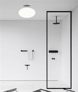 Oval Duplex Glass Bathroom Ceiling Light on Drop Stem