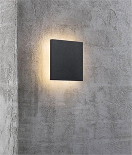 Outdoor LED IP44 Square Wall Light Size 150mm 