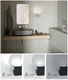 Deco Style Back-Lit Glass Disc Wall Light - Safe for Bathrooms