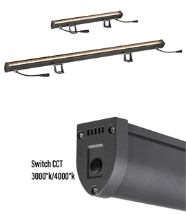 Exterior CCT Linear LED Wallwasher - In Two Lengths and Connectable 45 degree beam angle