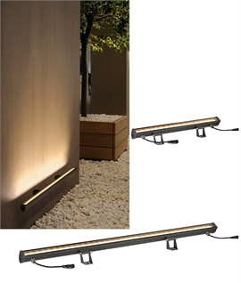 Exterior CCT Linear LED Wallwasher - In Two Lengths and Connectable 45 degree beam angle