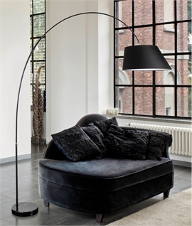 Metal Long Arm Floor Lamp, Black, Living Room