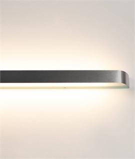 Wide Up and Down Brushed Aluminium Bathroom Wall Light