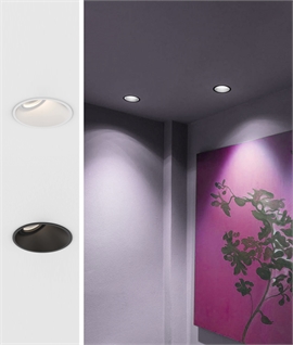 Low Glare Downlight with Angled Lamp holder - Black or White
