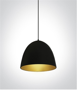 Metal Shade Light Pendants - White or Black 30cm Cone Design
