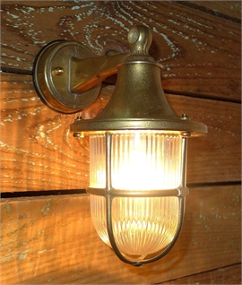 Marine Brass and Prismatic Glass Wall Lantern - 3 Finishes