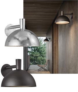 Modern Bracket Exterior Wall Light - Large Glare-Free Fixture in Black or Galvanised
