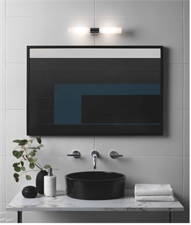 Diffused Twin Wall Light for Over Bathroom Mirrors - Chrome or Black