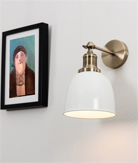 Adjustable Antique Brass Shaded Wall Light - 4 Finishes