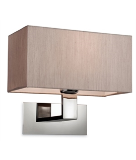 Polished Stainless Steel Wall Light with Oyster Shade - Prince by Firstlight