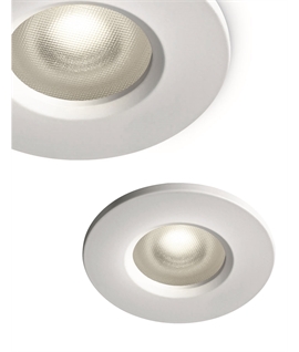 White IP65 Recessed Mains Spot - Prismatic Glass & GU10 Lampholder