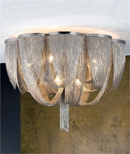 Contemporary Fine Metal Bag and Tail Flush Chandelier - Two Sizes