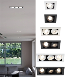Adjustable Recessed Box Downlight - Single, Double or Triple 