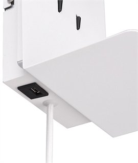 Backlit Bedside Adjustable Reading Light - Integral shelf & USB Charger