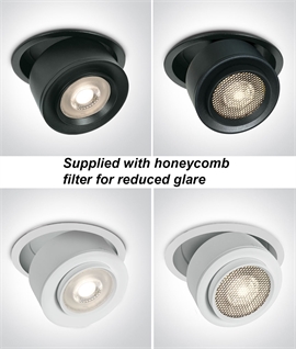 Zoomable LED Adjustable Recessed Ceiling Downlight - with Honeycomb Filter