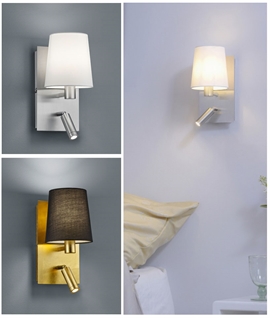 Luxurious Bedside Wall Light - Built-In Reading Light - Independently Switched