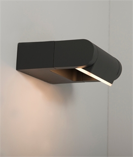 Modern Black Exterior Wall Light with LED Adjustable Head