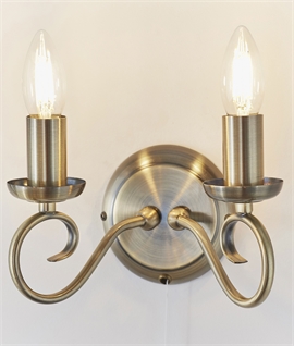 Switched Twin Scrolled Arm Wall Light