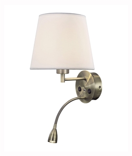 Wall Light with Dual Switch Shaded and LED Adjustable Arm