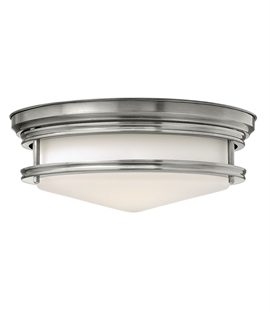 Traditional Flush Ceiling Light with Opal Glass