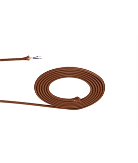 Ashmore 1m Red Brown Braided 2 Core 0.75mm Cable VDE Approved (qty ordered will be supplied as one continuous length)