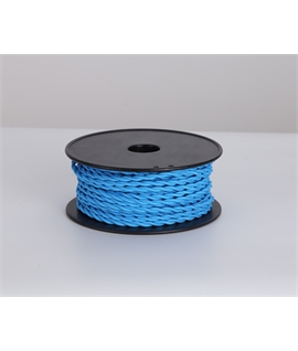 Ashmore 25m Roll Blue Braided Twisted 2 Core 0.75mm Cable VDE Approved