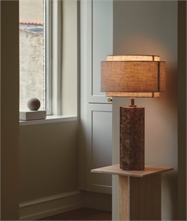 Marble Base Designer Table Lamp with Flax Linen Shade
