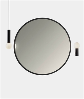 Bathroom Wall Light - White Opal Glass Globe - Black or Chrome Body