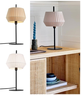 Faceted Design Pleated Shade Table Lamp
