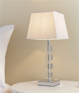 Elegant Chunky Table Lamp With Square Shade