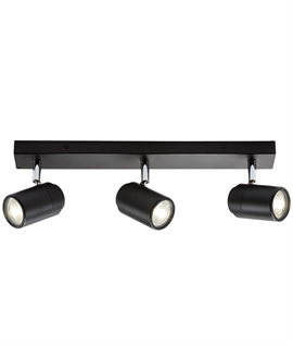 Triple Head Adjustable Spot Bar - Matt Black or Chrome GU10 Bulbs