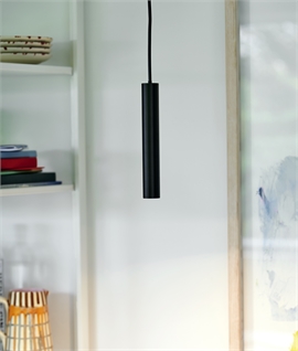 Slim Modern Tube LED Pendant Light - White or Black