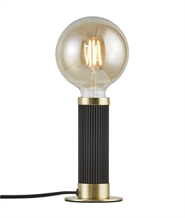 Black and Brass Bare Lamp Table Light