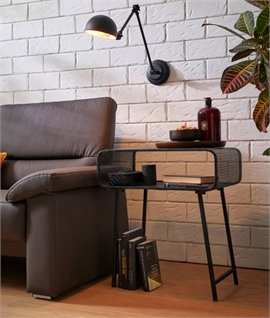 Black Vintage Factory Style Adjustable Wall Light