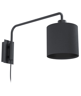 Bracket and Adjustable Arm Wall Light with Black Shade