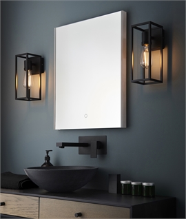 Modern Classic Open Frame Flush Wall Light - Textured Black